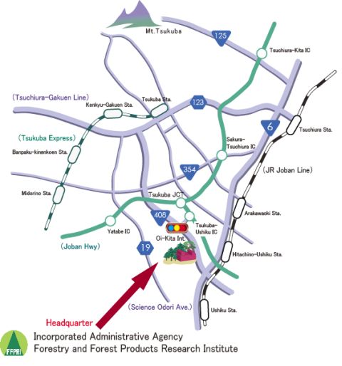 FFPRI (tsukuba) Map
