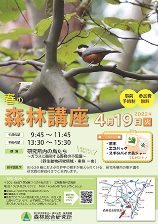 令和4年度科学技術週間 森林総合研究所 一般公開「春の森林講座」チラシ