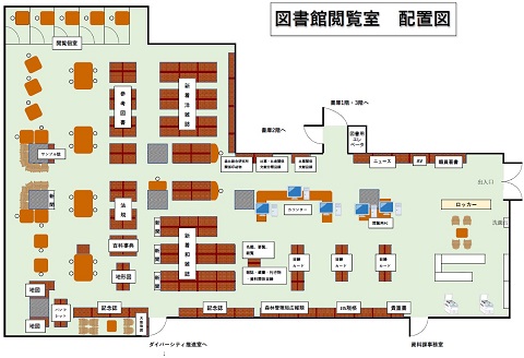 図書館閲覧室配置図