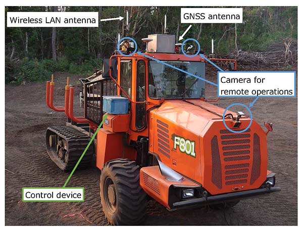 Photo: Forwarder equipped with remote-operation capabilities and