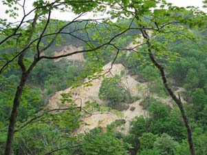 Photo1 Landslides caused by the 2008 Iwate–Miyagi inland Earthq