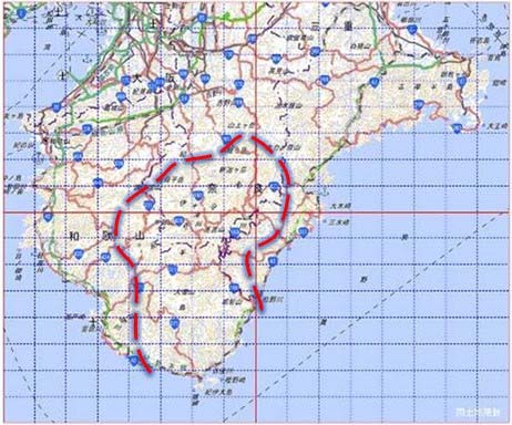 Figure 6. Estimated distribution area of C. kumanoensis