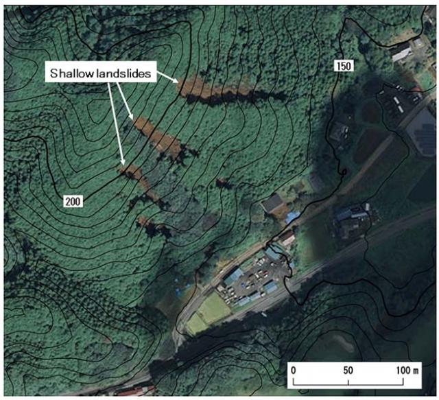 Figure: Overview of the shallow landslides