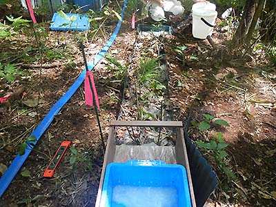 Photos2：Views of a turbid water filtration experiment