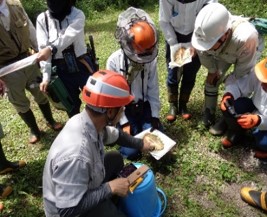 写真-1種子充実率の判定指導