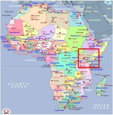 map of africa and a place of kenya
