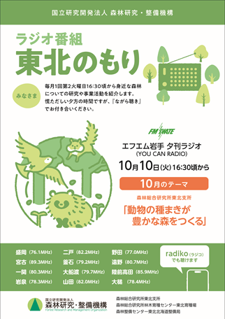 ラジオ番組東北のもりのパンフレット