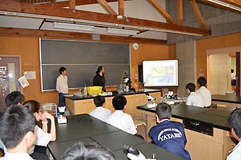 写真1：出前レクチャー谷田部中学校1