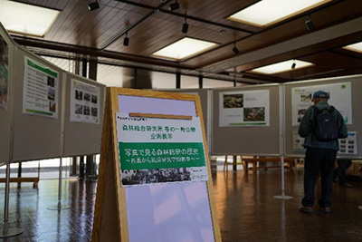 写真2：正面玄関ホールで行った企画展示の様子