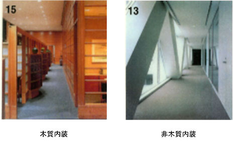 写真：木質内装及び非木質内装