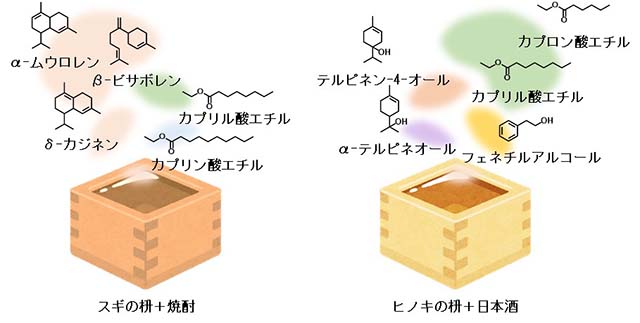 図3：お酒の入った枡から広がる複合的な香り
