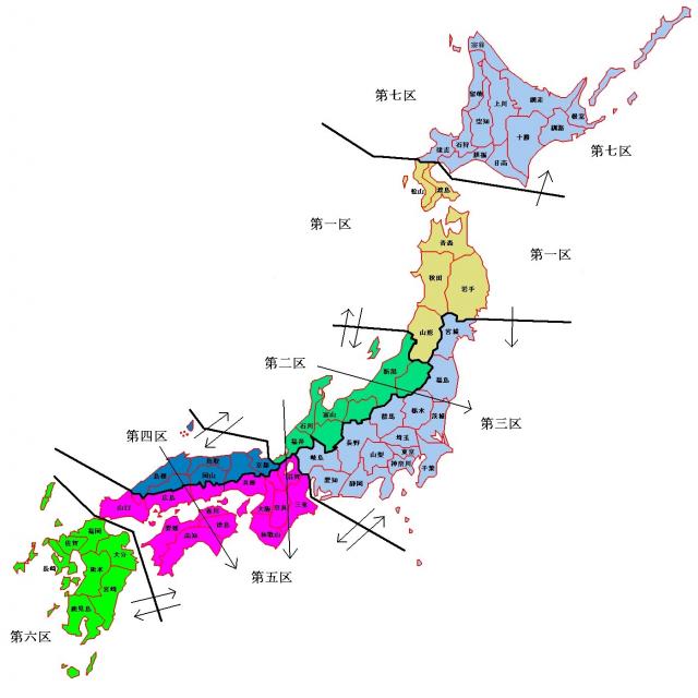 スギの配布区域